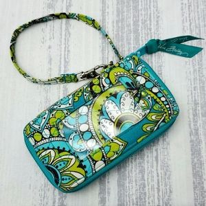 Vera Bradley Peacock Wristlet Wallet Floral Green - Retired